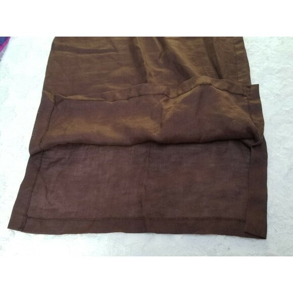 Tori Richard Honolulu Women Linen Embroidered Midi Dress Size 2 Brown Casual - Picture 6 of 8